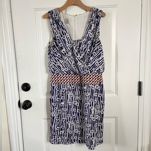 Sizing Chin by Maggy Boutique Blue & White Dress - Size 10